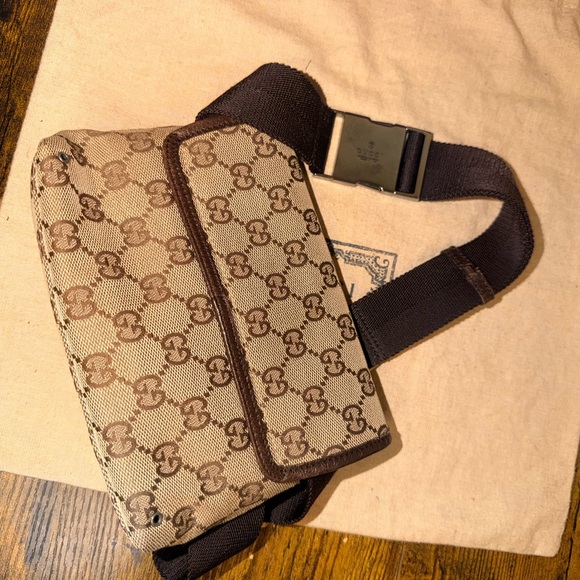 Jackie Gucci Tan and Brown Monogram Belt Bag - Picture 3 of 7